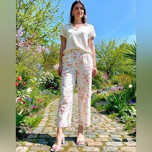 Tommy Hilfiger Vintage Floral Lined Straight Leg Pant Sz 14